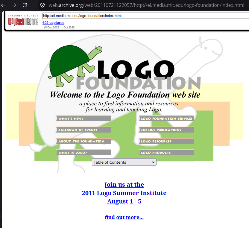 Screenshot Logo Foundation, WayBackMachine, 15.12.2002